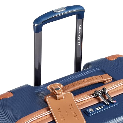 DELSEY PARIS Chatelet Air 2.0 Checked Suitcase 28 Inch Large, Hardside Polycarbonate Luggage, Dual-Density Spinner Wheels, TSA Lock, Navy Blue