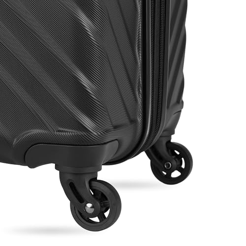 SwissGear Lightweight Expandable Spinner, Black Wave, 3-Piece Set