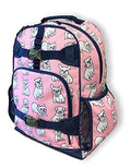 effe bebe Ethan & Emerson School Backpack, Pink Bull Dog (Large)