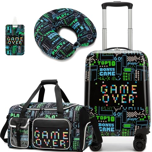 Homskiii Kids Luggage Set 3 piece Kids Suitcase with Spinner Wheels 16" Childrens Luggage for Boys With Wheels Hard Shell Luggage Sets Airline Approved
