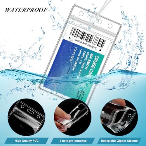 10 Pack Clear Plastic Luggage Bag Tag Holder Badge Label Tag Holder with 10 Pack Luggage Loops Straps for Office Business Travel Supplies