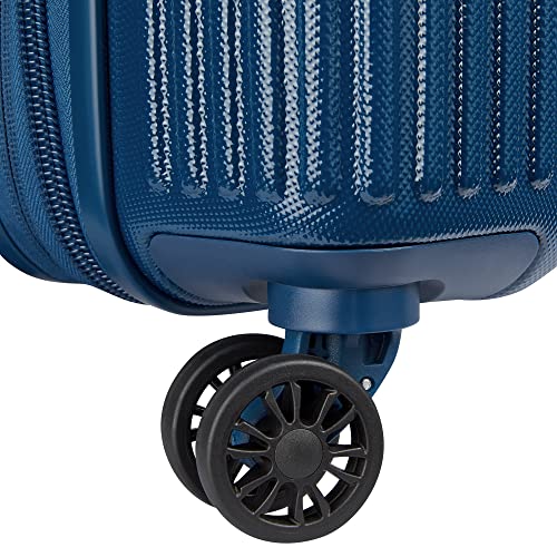 DELSEY PARIS Comete 3.0 Hardside Expandable Luggage with Spinner Wheels, Blue, Checked-Large, 28 Inch
