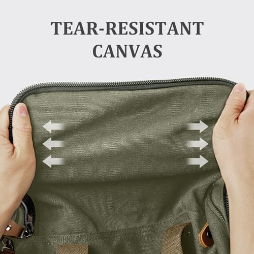 Gonex Canvas Duffle Bag for Travel 50L Duffel Overnight Weekender Bag (Army Green)