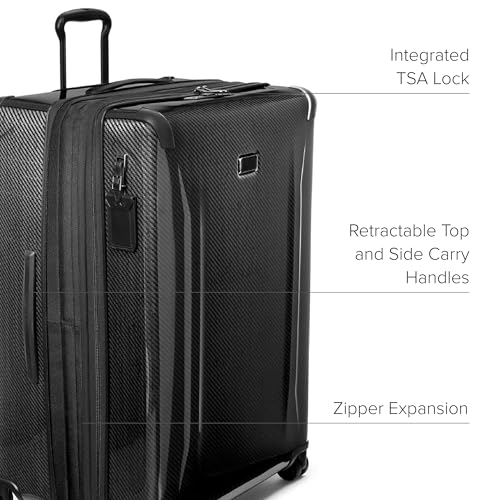 TUMI - Tegra-Lite 4 Wheel Luggage - Highly Durable Suitcase, Flexible Shell, Sleek and Lightweight Men's and Women's Expandable Rolling Bag - X-Large Expandable Checked, Black Graphite