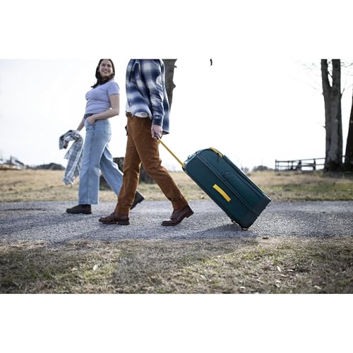 High Sierra Hi-Life 28-Inch Medium Wheeled Duffle - Features Smooth Rolling Wheels, WetPak Pockets, Stack-It Strap, Adjustable Handle, Fleece Pocket, Padded Laptop Sleeve, Expandable - Green/Yellow
