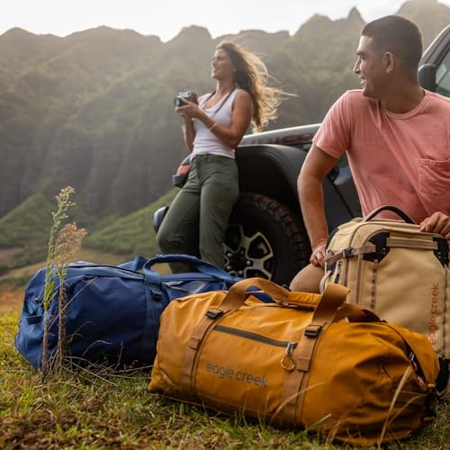 Eagle Creek No Matter What Duffel Bag - Eco Friendly Duffel for Sustainable Travel - Adjustable Shoulder Strap - Multiple Carry Options - Easy to Store - Atlantic Blue - 60L