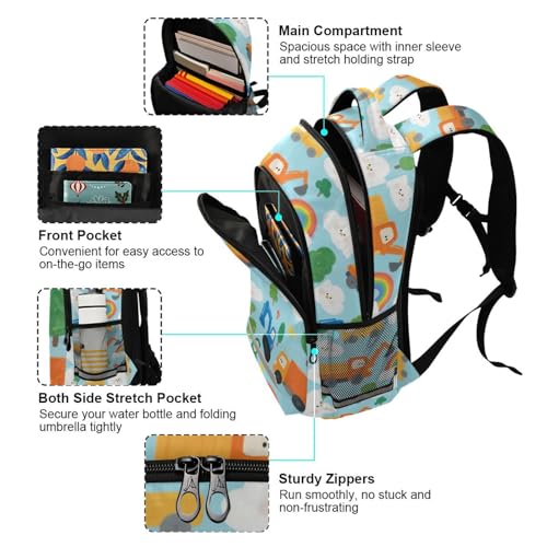 miaozhen Cute Cartoon Colorful Truck carry on backpacks for kids with large bookbags for teen para bebes varon mochila para ni?os