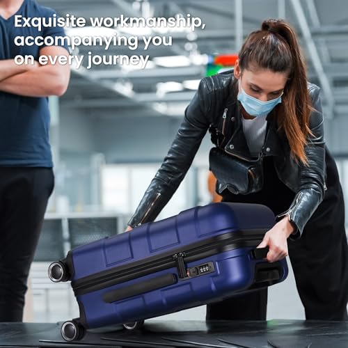 TILYMOL Luggage Sets 3 Piece with Spinner Wheel, Hardside Suitcase Set with TSA Lock, Expandable Lightweight Travel Luggage for Men and Women, Blue