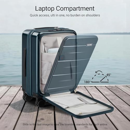 cllson Carry On Luggage with Top Opening, Expandable with Front Pocket and USB Charging Port, Lightweight with front compartment Rolling Suitcases with Fathers Day Gift for Dad Men Him Husband
