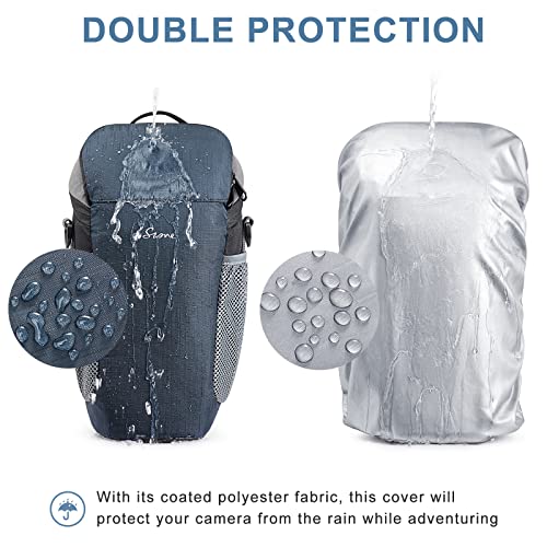 S-ZONE Camera Bag DSLR/SLR Waterproof Camera Case for Photographers Holster Compatible with Nikon Canon Sony, Dark Blue, Casual Daypack