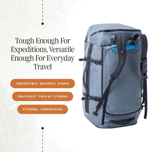 Eagle Creek Cargo Hauler Duffel Bag - Carry-On Duffel Bag for Travel - Easy Access Compartments - Lockable Zipper Opening - Water Resistant - Glacier Blue - 90L