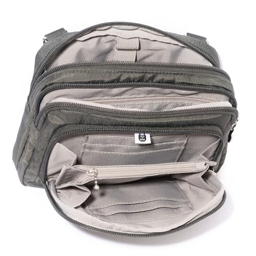 Baggallini Trifecta RFID Wallet Crossbody - 8"x6" Crossbody Bag for Women Convertible Fanny Pack Belt Bag