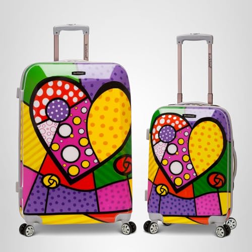 Rockland Departure Hardside 2 Piece Spinner Wheel Luggage, (20"/28"), Heart