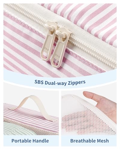 Narwey 7 Set Striped Packing Cubes for Travel Carry on Suitcase Luggage Organizer Bags for Kids Women Men, Durable Packing Organizers Bag, Travel Essentials Accessories (Stripe Combined)