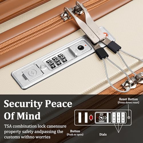 imiomo Carry on Luggage Airline Approved with Front Pocket and USB Port, Hard Shell 20 Inch Travel Carry-on Suitcase with Spinner Wheels and TSA Lock, White