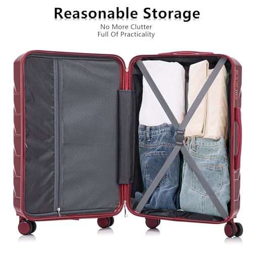 Luggage Sets, ABS Hardside Combination Lock Spinner Wheels Lightweight Lock