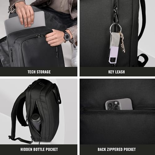 Kenneth Cole REACTION Parker 16" Polyester Tech Covertible Backpack/Briefcase, Black