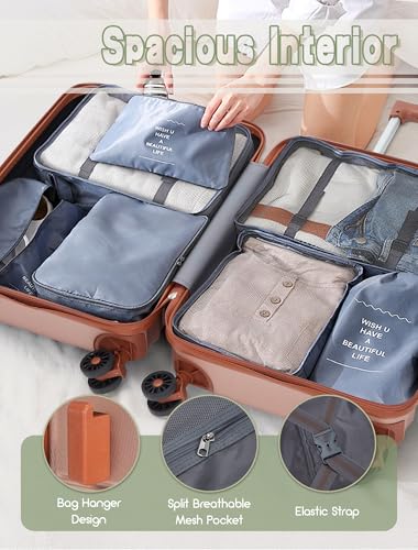 CONCEPTEN Luggage Sets 5 Piece, Suitcases with Wheels, Hardshell Suitcase Set, ABS Carry on Luggage Set with TSA Lock, Travel Luggage