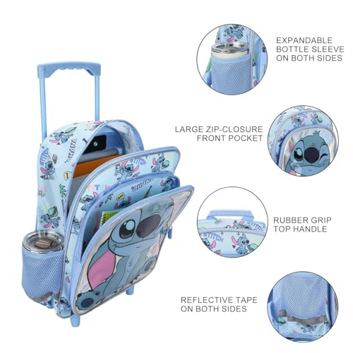 Lilo & Stitch Winking Stitch 16" Rolling Backpack for School and Travel