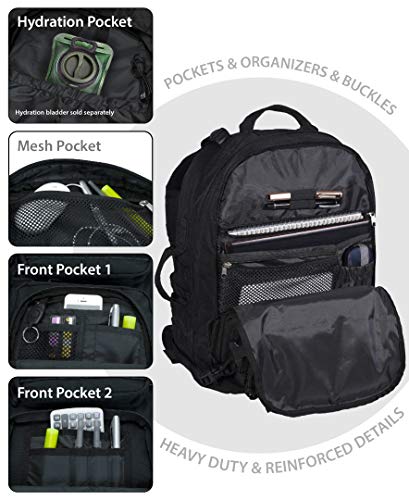 Rockland Military Tactical Laptop Backpack, Black