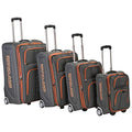 Rockland Polo Equipment Varsity Softside 4 Piece Upright Luggage Set, (18"/22"/26"/30"), Charcoal