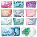 Vercraft Employee Appreciation Gift for Women Teacher Inspirational Canvas Makeup Bag Portable Compact Mirror Bulk Cosmetic Bag Thank You Volunteer CNA Nurse Coworker(Motivation,Pastel,20 Pcs)