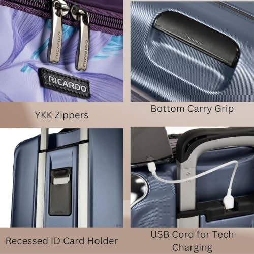 Ricardo Beverly Hills Rodeo Drive 2.0 Hardside 4 Wheel Spinner, TSA Lock, Lightweight Suitcase, Unisex, Stylish (Arctic Blue, 21-Inch Carry-On)