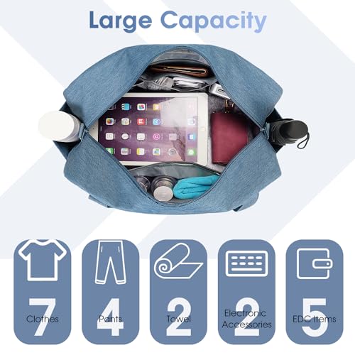 Narwey 18" Carry on Bag Underseat for Airplane Spirit Airlines Personal Item Travel Bag 18x14x8 Small Duffle Bag Duffel Bag Gym Weekender Overnight Bag with Wet Pocket for Women and Men (Navy Blue)