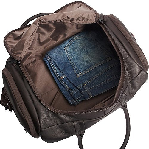 Kenneth Cole REACTION Duff Guy Colombian Leather 20" Single Compartment Top Load Travel Duffel Bag, Cognac