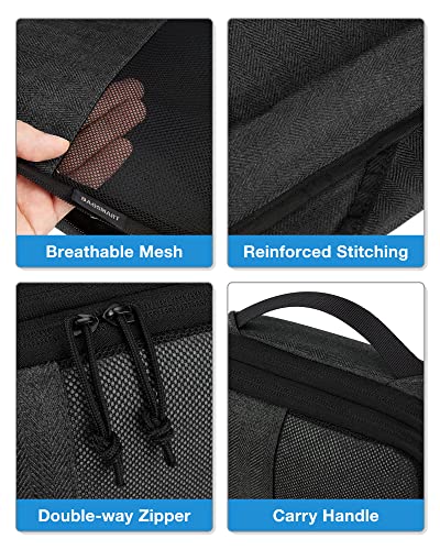 BAGSMART Compression Packing Cubes, Durable Travel Packing Cubes for Carry-On Suitcase, Lightweight Compressible Luggage Organizer Cruise Ship Travel Essentials, 6-Pack 1L+3M+1S+Shoe Bag, Black