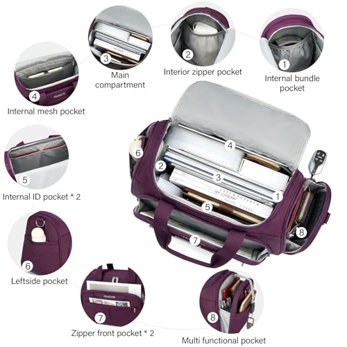 Hanke 16 Inch Underseat Carry On Luggage with Wheels Small Suitcase Softside Luggage Bags, 17.5 Foldable Lightweight Personal Item Travel Bags for Women Men(Purple)