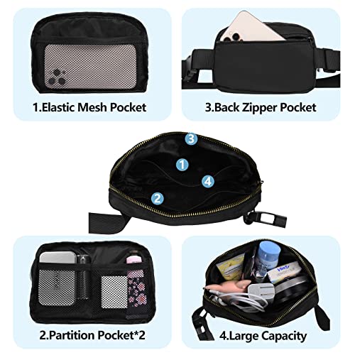 VOROLO Fanny Pack For Women And Men Crossbody Bag Belt Bag with Adjustable Strap Graduation Gifts Black