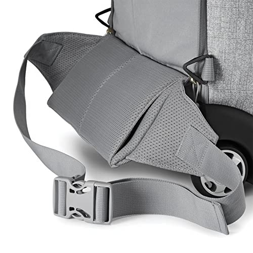 High Sierra Powerglide Pro Wheeled Daypack Backpack with 360 Degree Reflectivity, Telescoping Handle, Dual Side Pockets, and Laptop Sleeve, Fits Most 15.6" Laptops, 40L, Silver Heather