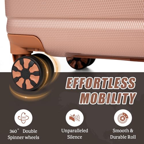 Cosbarn Luggage Sets 5 Piece Suitcases with Wheels, Suitcase Sets ABS Hard Case Luggage with TSA Lock Durable Carry-on Luggage with Spinner Wheels Travel Suitcase for Men Women