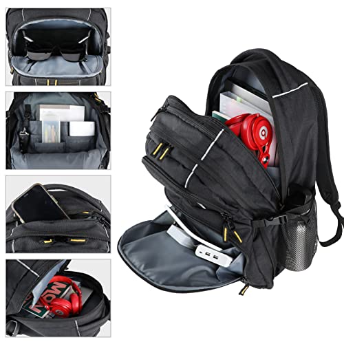 Olympia Tools Travel Laptop Backpack 18.5 inch, Business Anti Theft Slim Durable Laptops Backpack, Water Resistant College School Computer Bag Gifts for Men & Women Fits 17 Inch Notebook, Black