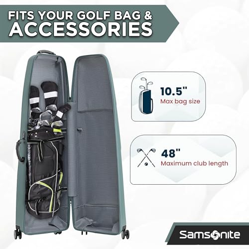 Samsonite Tour Deluxe Golf Hard Case Golf Travel Bag, Lightweight & Durable ABS Shell, 360 Degree Multi-Directional Wheels