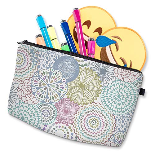 Deanfun Cosmetic Bag for Women, Mandala Flowers Waterproof Makeup Bags Roomy Toiletry Pouch Travel Accessories Gifts (51561)