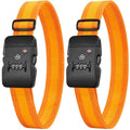 LUGGEX Luggage Straps TSA Approved, Luggage Straps for Suitcases, Easy Adjustable & Reinforced Buckle (Orange-Yellow 20-32inch, 2 Pack)