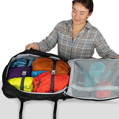 Osprey Fairview 55L Women's Travel Backpack - Carry On Bag with Personal Item Sized Detachable Daypack, Cascade Blue-Torrent Blue