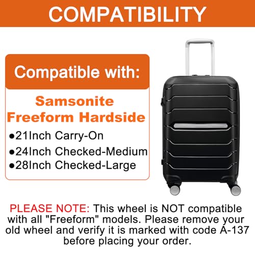Toofire Wheels for Samsonite Freeform Luggage, Replacement Kit for Carry On Suitcase(2 Pack)