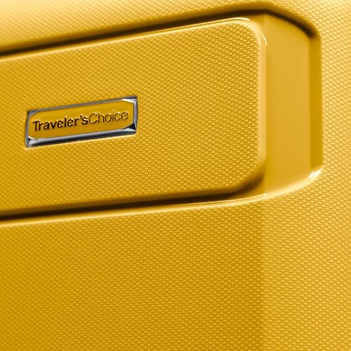 Traveler's Choice Pagosa Hardshell Expandable Luggage with Spinner Wheels, Yellow, 2-Piece Set (22/27)