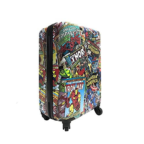 Fast Forward Marvel Comic Heroes Hard-Sided Tween Spinner Luggage, 20 Inches Carry-On Travel Trolley Marvel Suitcase for Kids