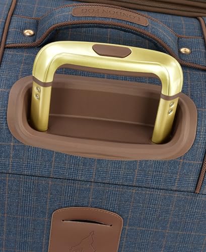 London Fog Brentwood IV 20" Expandable Softside Spinner Carry-On Suitcase, Midnight Blue