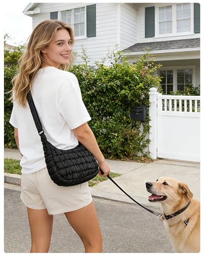 BAGSMART Quilted Crossbody Bags for Women Lightweight Puffer Purse Shoulder Hobo Bag for Daily Use Travel Essentials