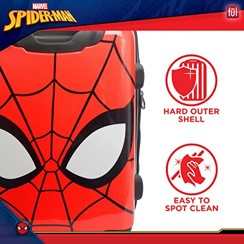 FUL Marvel Spider-Man 22 Inch Carry On Luggage, Hardshell Rolling Suitcase with Spinner Wheels, Red