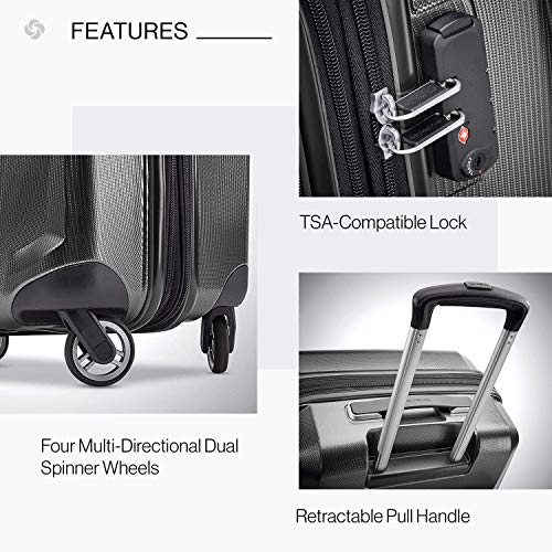 Samsonite Winfield 3 DLX Hardside Luggage with Spinners, 3-Piece Set (20/25/28), Graphite Grey