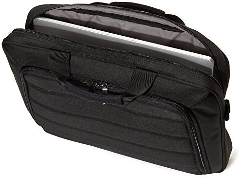 Amazon Basics 15.6 inch Laptop and Tablet Case Shoulder Bag with Compartments and Front Pocket, Black