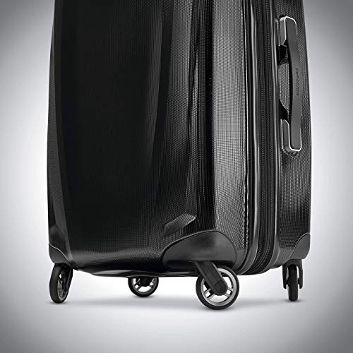 Samsonite Winfield 3 DLX Hardside Expandable Luggage with Spinners, Black, Checked-Medium 25-Inch