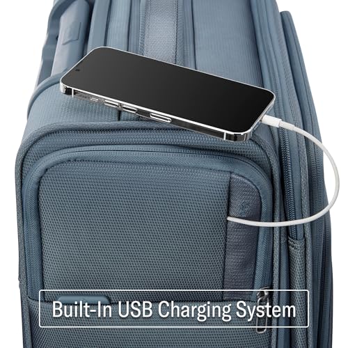 Samsonite UpLIFT Lightweight Softside Carry-On Luggage with Spinner Wheels - Expandable - Airline-Approved, Polyester Soft Suitcase for Ultra Light Travel - Elemental Blue