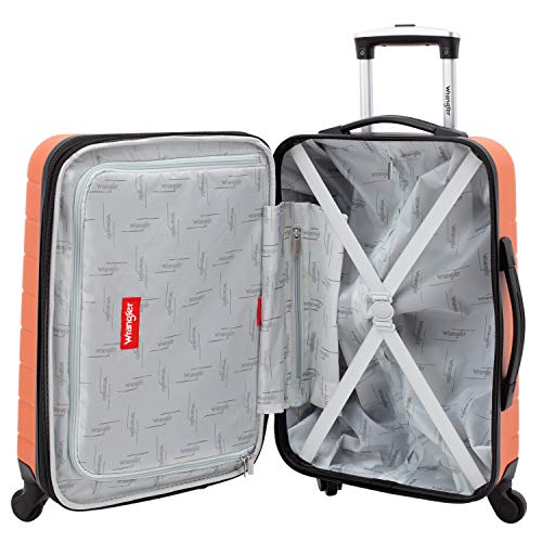 Wrangler Smart Spinner Hardside Luggage, 3 Piece Set, Burnt Orange